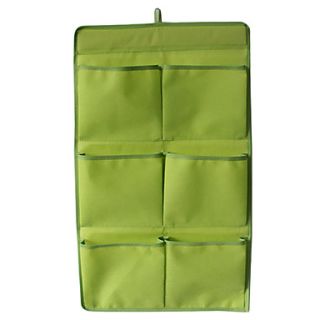 6 Pocket Over The Door Hanging Green Storage Organizer