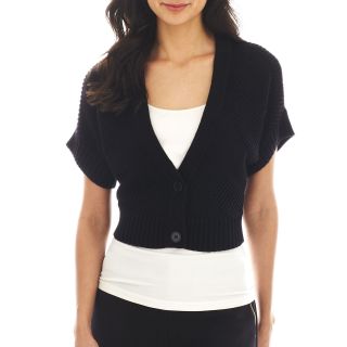 Worthington 2 Button Textured Cardigan Sweater, Black, Womens