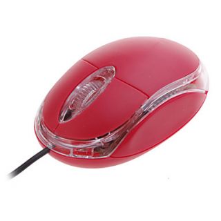 Mini USB 2.0 Optical Wired Mouse (Red)