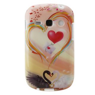 Loving Swans Pattern TPU Soft Back Case Cover for Samsung Galaxy Fame S6810