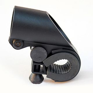 Gun Shape Black ABS Bike Flashlight Clip (adaptable to handlebar diameter within 2.7cm)