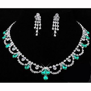 Shining Alloy with RhinestoneAcrylic Necklace,Earrings Jewelry Set(More Colors)