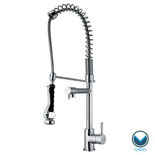 Vigo Chrome Pull down Spray Kitchen Faucet With Integrated Water Hammer Arrestor