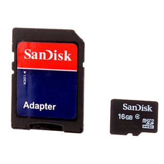 SanDisk Class 4 Ultra microSDHC TF Card 16G with microSD to SD Card Adapter