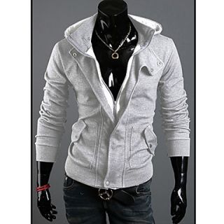 Spring Hooded Cardigan Sweater Mens Casual Jacket Brushed