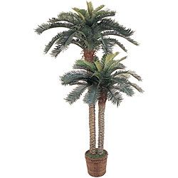 Artificial Double Potted Sago Palm Tree