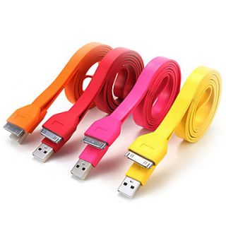 1M Wide Noodle Flat Sync Data Charger Cord Cable for Apple iPhone 4 iPhone 4S