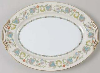 Noritake Norwich 11 Oval Serving Platter, Fine China Dinnerware   Floral Ring,