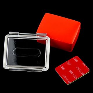 Waterproof Foam Floaty Backdoor w/ 3M Adhesive Tape for Gopro Hero 3/2/1   Orange Transparent