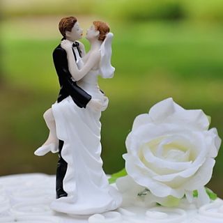 Groom Kissing Bride Resin Figurine Wedding Cake Topper