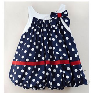 Girls Summer Suspender White Dot Lantern Skirt 100% Cotton for 70~100cm