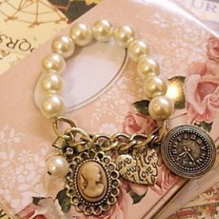 MISS U Womens Bronze Sweet Vintage Pearl Bracelet