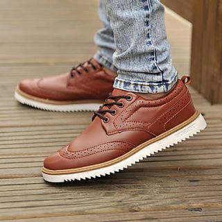 Mens Faux Leather Flat Heel Comfort Oxfords Shoes(More Colors)