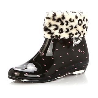 Rubber Womens Wedge Heel Rain Boot Ankle Boots(More Colors)