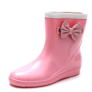 Rubber Womens Wedge Heel Rain Boot Ankle Boots
