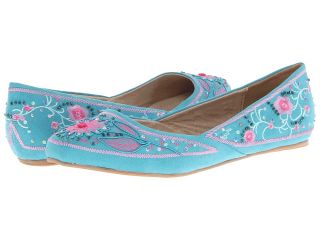 Two Lips Sari Womens Slip on Shoes (Blue)