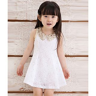 Baby Kids Childrens Girls Lovely Sequins Collar Sleeveless Lace Vest Skirt Princess Dress