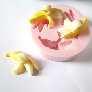 Three Holes Banana Fruit Silicone Mold Fondant Molds Sugar Craft Tools Chocolate Mould For Cakes