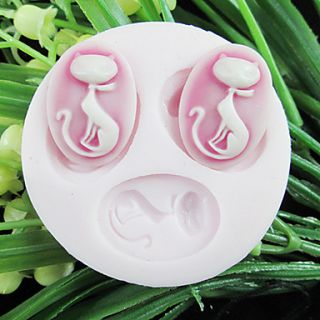 Three Holes Cats Animal Silicone Mold Fondant Molds Sugar Craft Tools Resin flowers Mould For Cakes