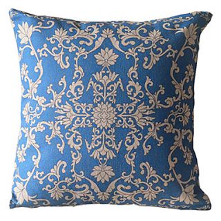 Traditional Blue Flower Decorative Pillow Cover