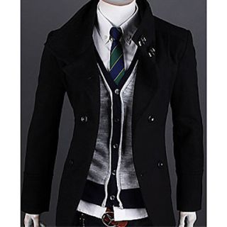 Mens Korean Style Double Breasted Trench Coat