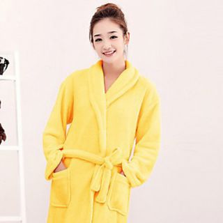 Bath Robe,High class Yellow Solid Colour Garment Thicken