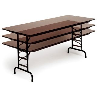 Correll Rectangle 3/4 in. Top Adjustable Folding Table Walnut   CFA2448PX 01,