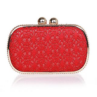 Jiminy Womens Top Grade Lace Evening Clutch Bag(Red)