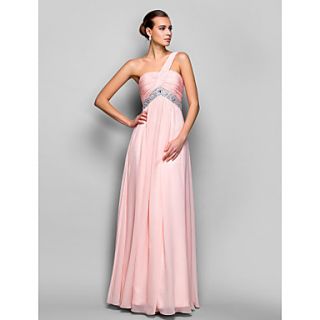 A line/Princess One Shoulder Floor length Chiffon Evening/Prom Dress