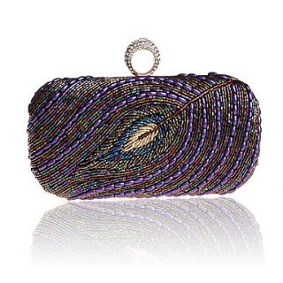 Jiminy Womens Top Grade Embroidery Evening Clutch Bag(Purple)