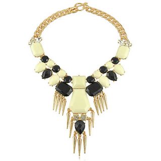 Yumfeel Womens Exaggerate Rivet Tassel Link Necklace
