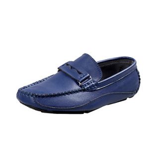 Mens Leather Flat Heel Comfort Loafers Shoes