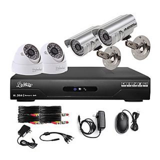 Liview 4CH Channel CCTV DVR Motion Detection Security 600TVL Outdoor Indoor Night Vision Camera