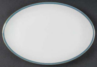 Scherzer Spring Blue 13 Oval Serving Platter, Fine China Dinnerware   Blue Band