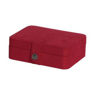 Mele & Co. Giana Red Plush Fabric Jewelry Box w/ Lift Out Tray