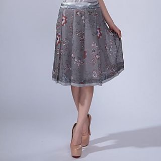 Cerel Panel Jacquard Elegant Swing Midi Skirt