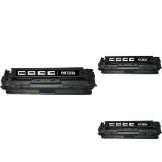 Basacc Black Cartridge Set Compatible With Hp Ce320a (pack Of 3)