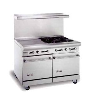 American Range 48 in Range w/ 36 in Griddle, 2 Burners & 2 Space Saver Ovens, NG