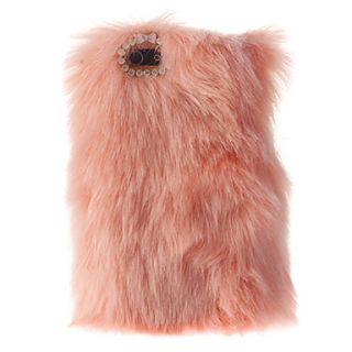Deluxe Ladies Favorite Fox Fur Style Fluffy Hard Case with Diamond Camera Chrome for iPhone 5/5S