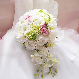 White Rose Round Shape Wedding/Party Bridal Bouquet