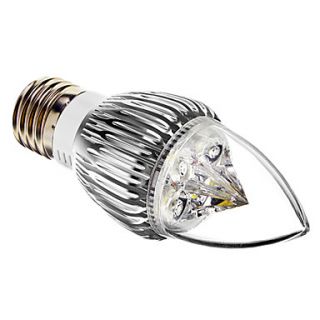 4x1W E27 6000 6500K Epistar Pure White Light Candle Shape LED Light Bulb (Silver)
