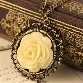 Daphne Vintage Yellow Rose Long Necklace(Screen Color)