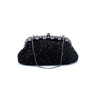 Kaunis WomenS Fashion Diamond Beaded Evening Bag(Black)