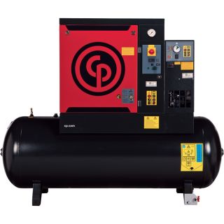 Chicago Pneumatic Quiet Rotary Screw Air Compressor with Dryer   10 HP, 230