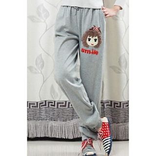 Womens Casual Fashioable Cute with Smile Girl Leisure Sweat Pants