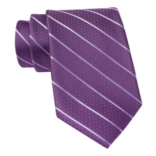 CLAIBORNE Pin Dot Stripe Silk Tie, Plum, Mens