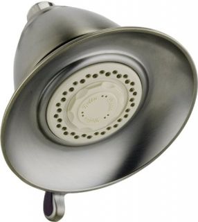 Delta RP34355SS Shower Head, 3Function Victorian TouchClean Massaging FixedMount Brilliance Stainless