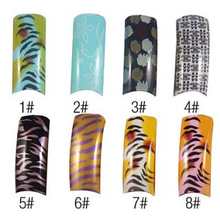 70 Pcs Full Cover Charming French Acrylic Nails Tips 8 Colors Available