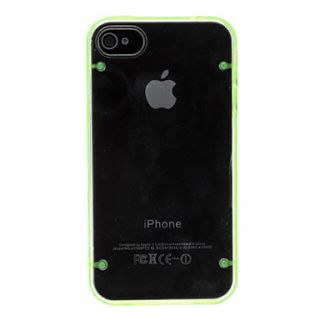 Transparent PC Hard Case with Noctilucent TPU Frame for iPhone 4/4S (Assorted Colors)