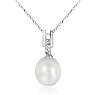 Luckypearl 9 10mm Solid Color Natural Limnetic Pearl Pendant Excl. Chain